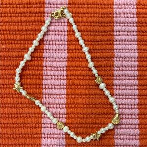 Gold & Pearl Charm Necklace - Women Jewelry
